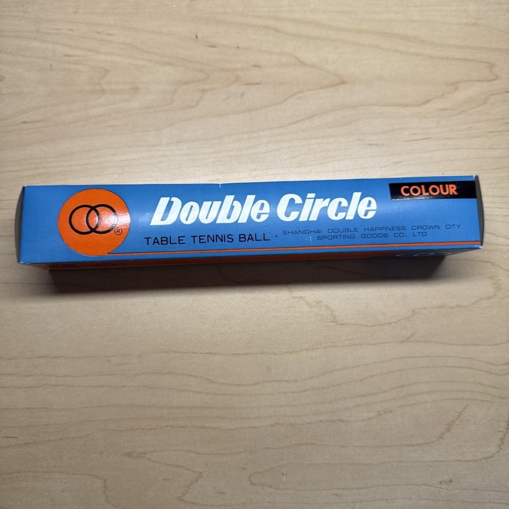 Vintage Double Circle Table Tennis Balls Orange NOS New In Open Box Shanghai 6pk